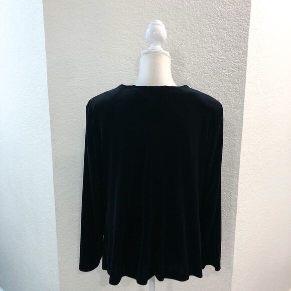 Cachet Vintage Black Velvet Beaded Blouse Top - Picture 5 of 9